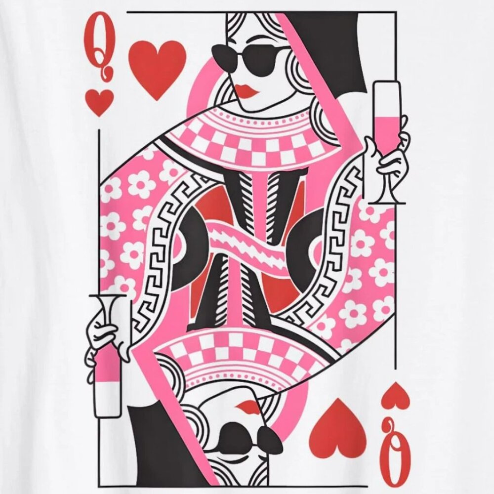 Queen of Hearts T-shirt Valentines Shirt, Valentine Graphics Tee - Picture 2 of 3